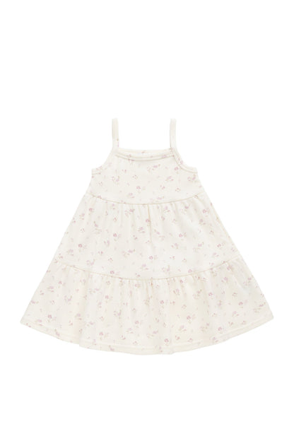 Organic Cotton Fine Rib Matilda Dress - Caroline Egret