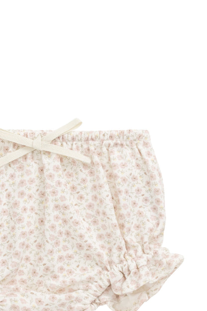 Organic Cotton Frill Bloomer - Penelope Rose Small