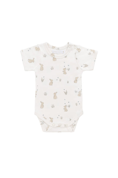 Organic Cotton Hudson Short Sleeve Bodysuit - Lapin Jardin