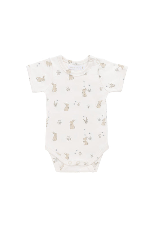 Organic Cotton Hudson Short Sleeve Bodysuit - Lapin Jardin
