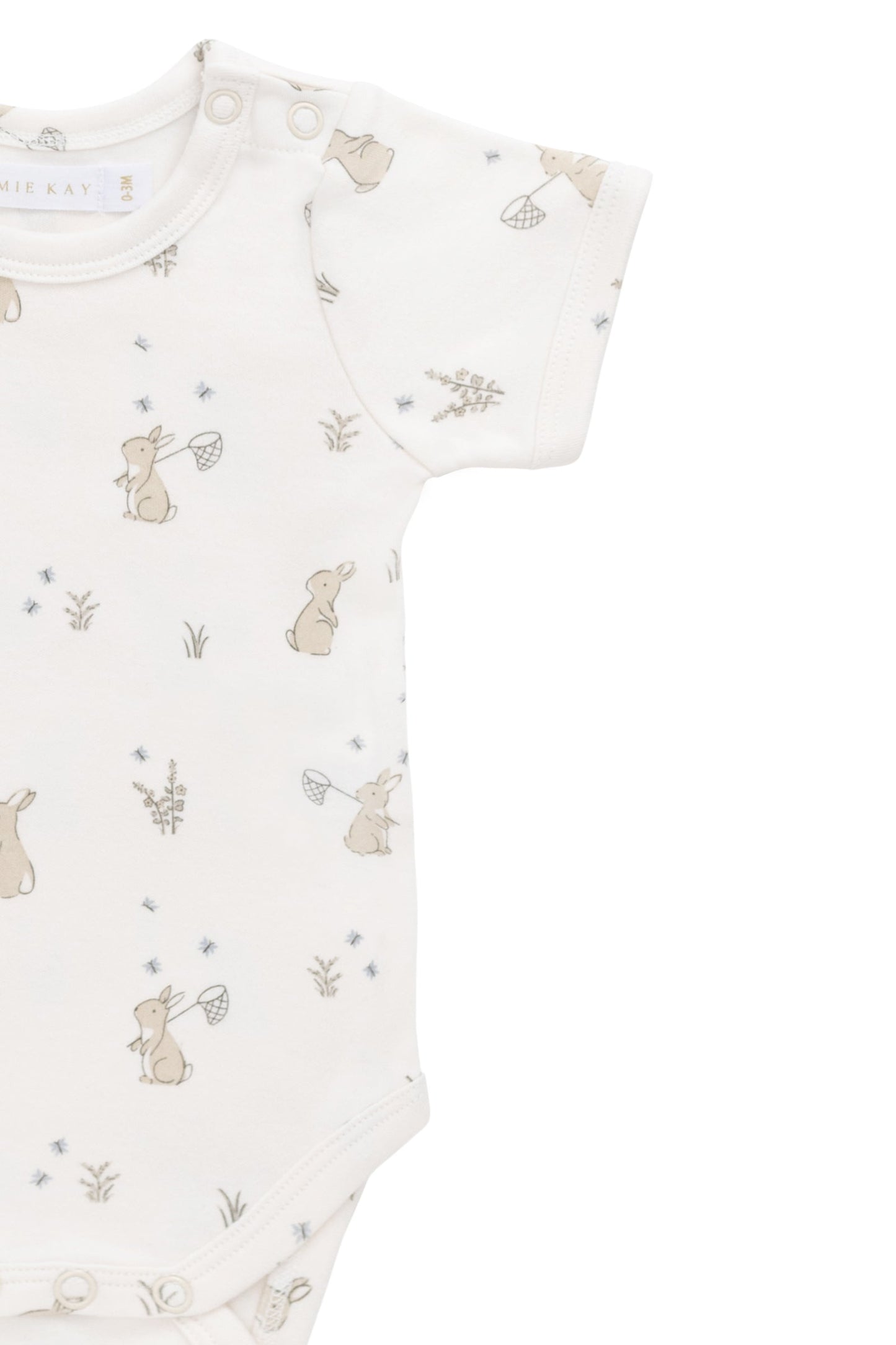 Organic Cotton Hudson Short Sleeve Bodysuit - Lapin Jardin