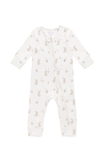 Organic Cotton Reese Zip Onepiece - Lapin Jardin