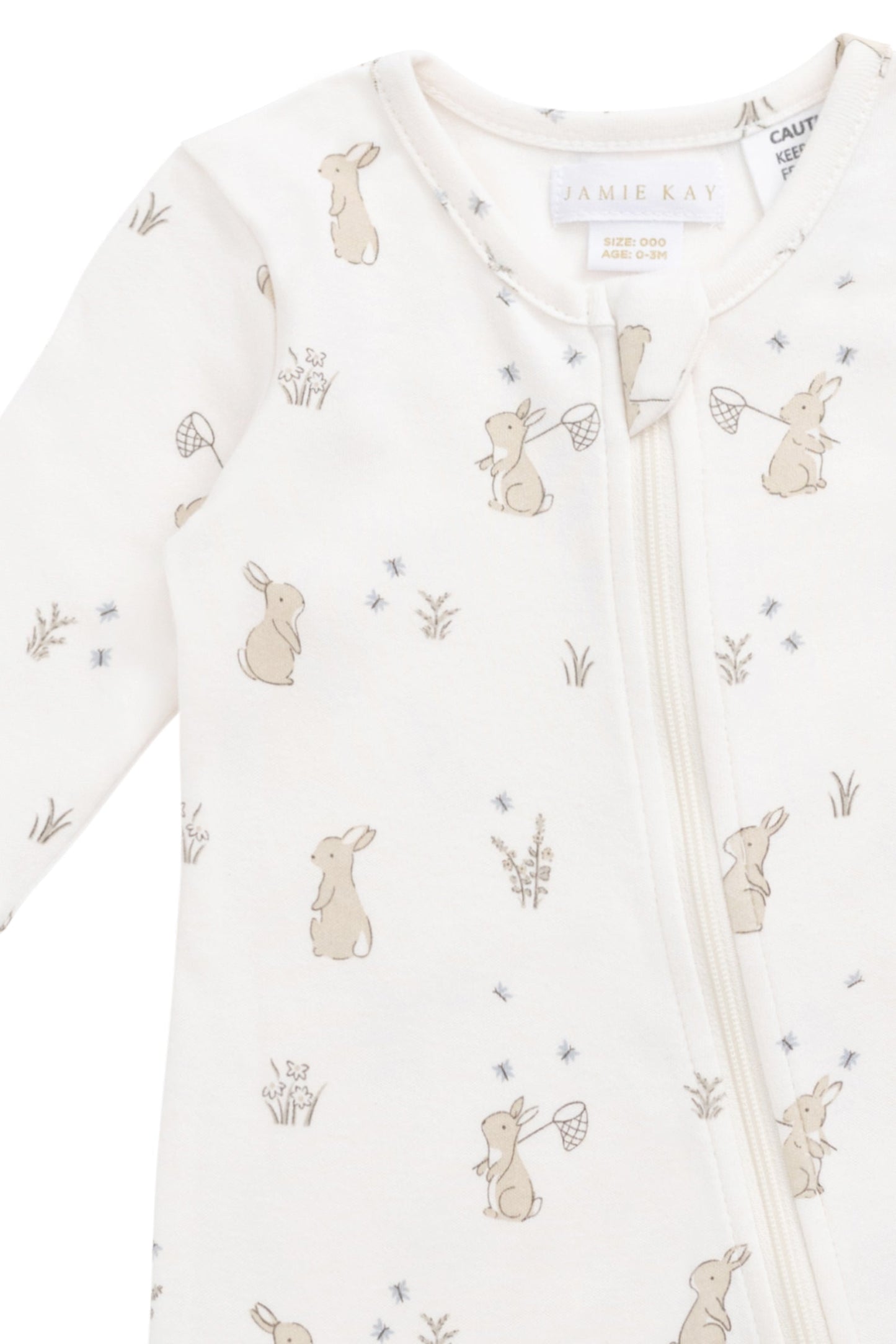 Organic Cotton Reese Zip Onepiece - Lapin Jardin
