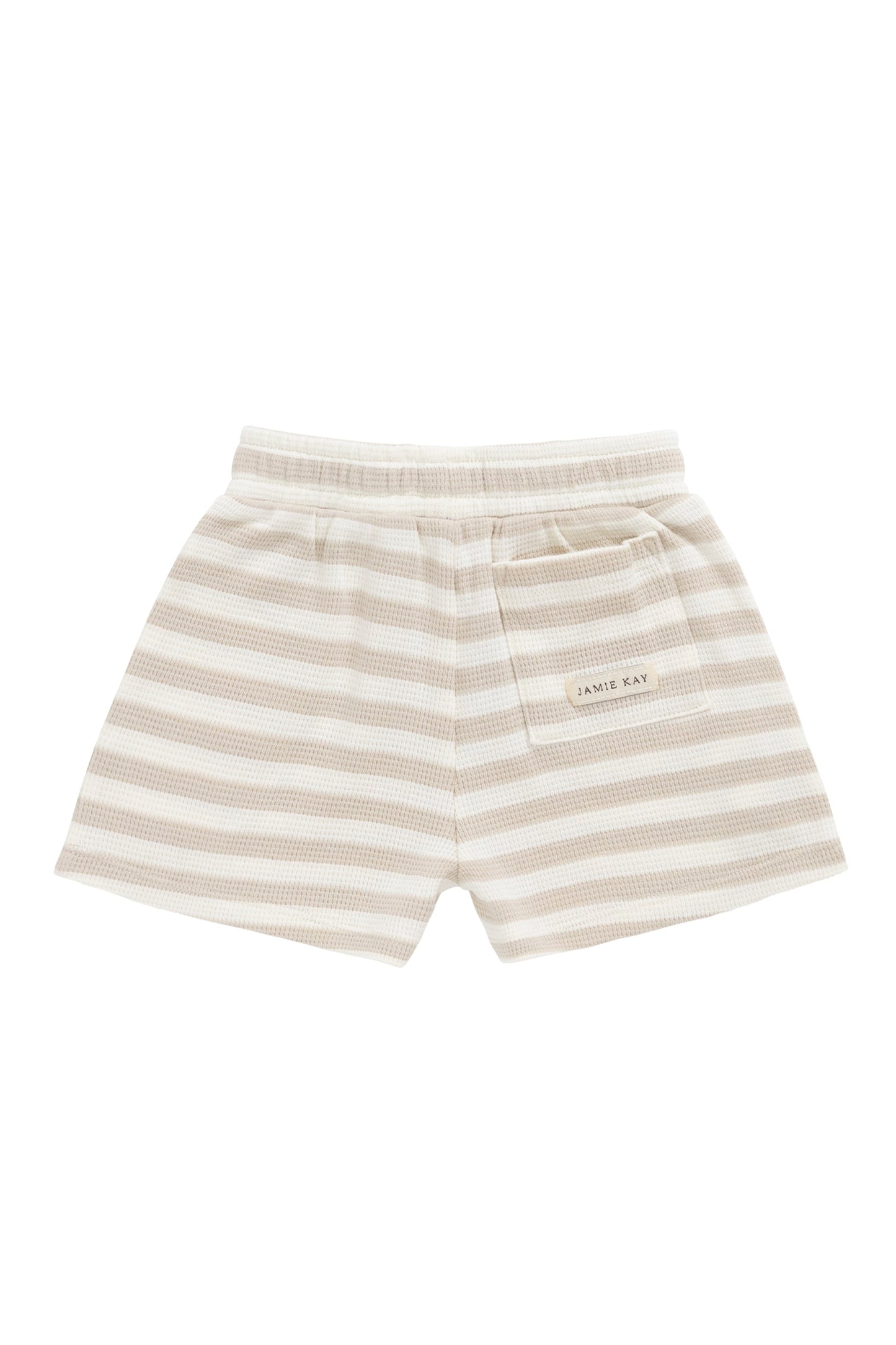 Organic Cotton Waffle Leith Short - Staple Stripe Oat/Cloud