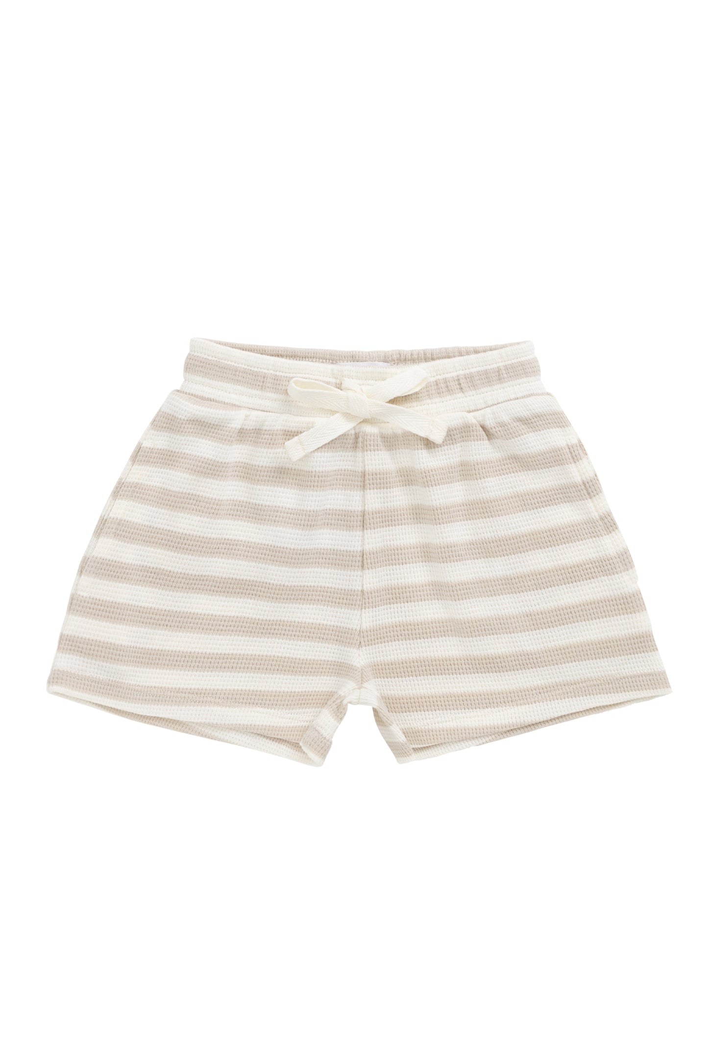 Organic Cotton Waffle Leith Short - Staple Stripe Oat/Cloud