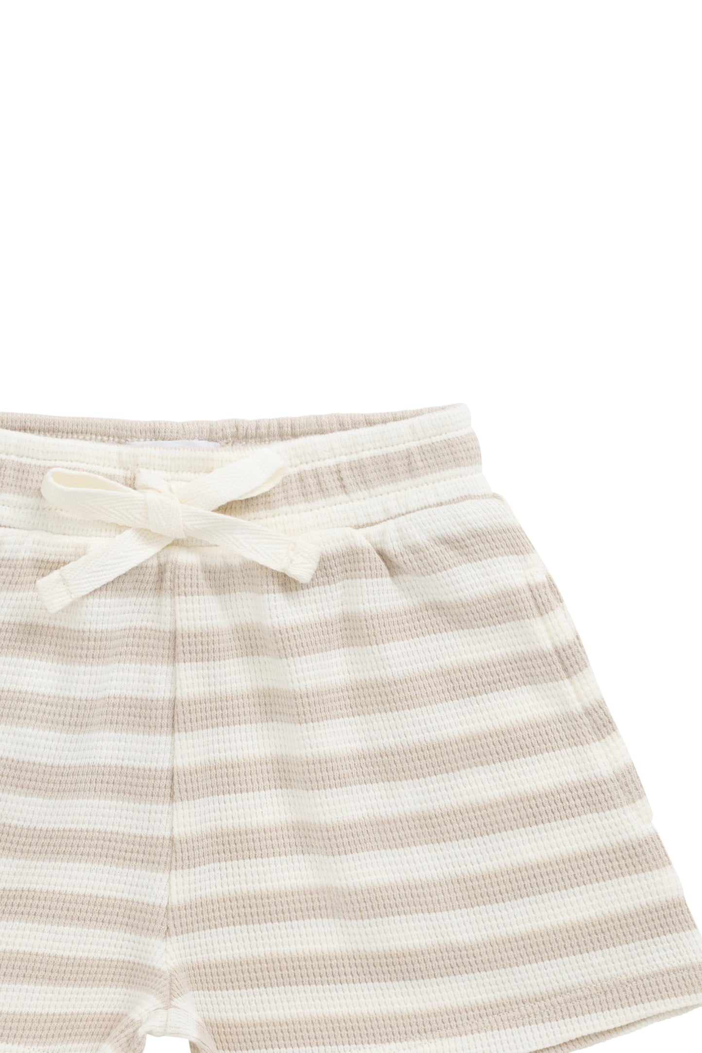 Organic Cotton Waffle Leith Short - Staple Stripe Oat/Cloud