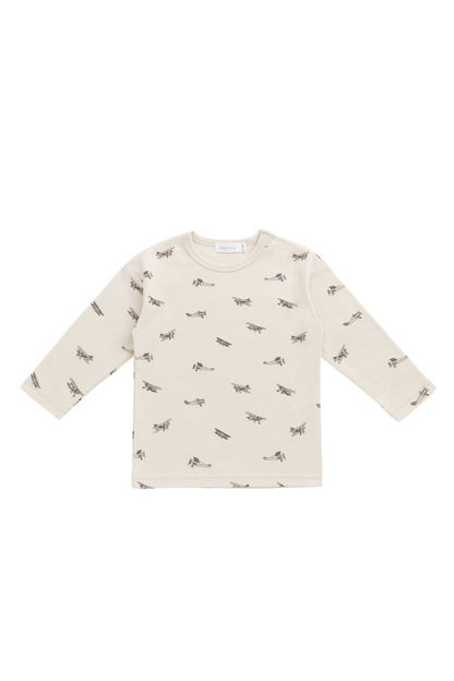 Pima Cotton Arnold Long Sleeve Top - Avion Oat