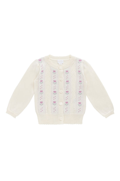 Willow Cardigan - Willow Jacquard Parchment