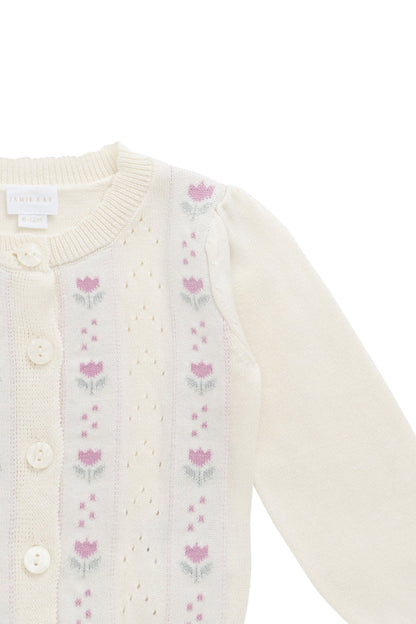 Willow Cardigan - Willow Jacquard Parchment