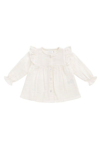 Organic Cotton Muslin Ava Blouse - Parchment