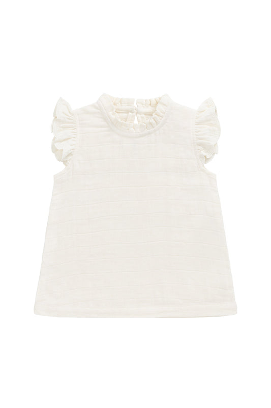 Organic Cotton Muslin EdithTop - Parchment