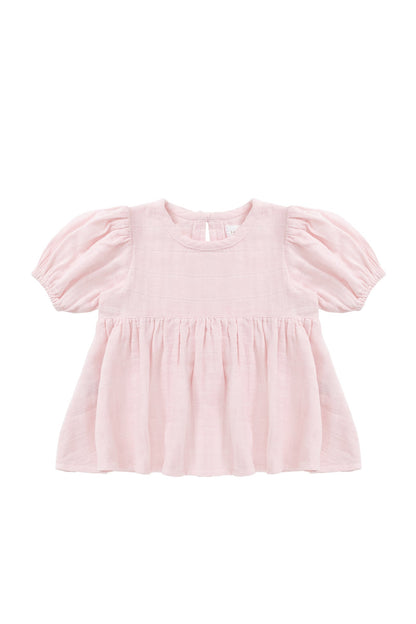 Organic Cotton Muslin Elodie Top - Poppy