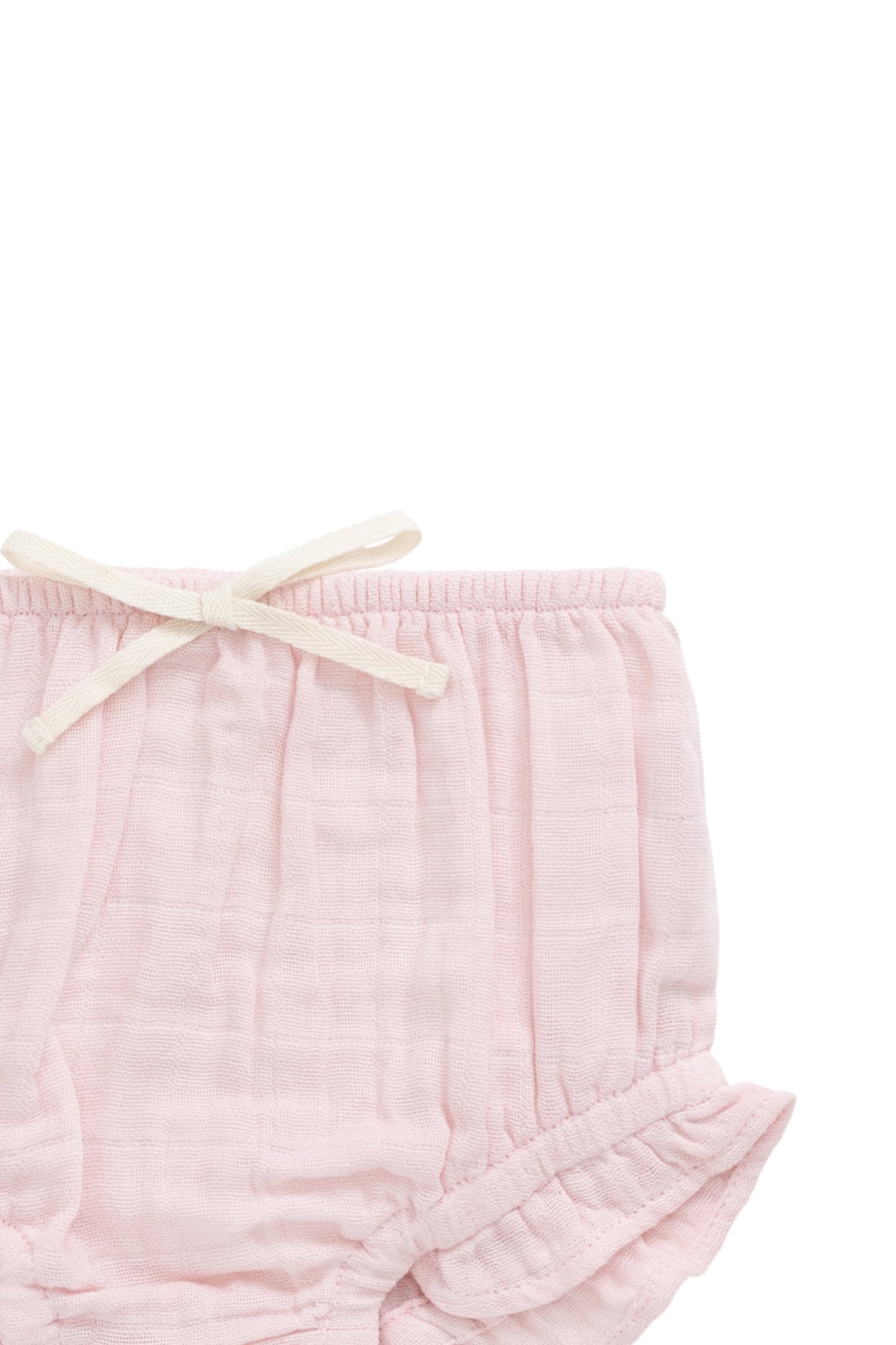 Organic Cotton Muslin Frill Bloomer - Poppy