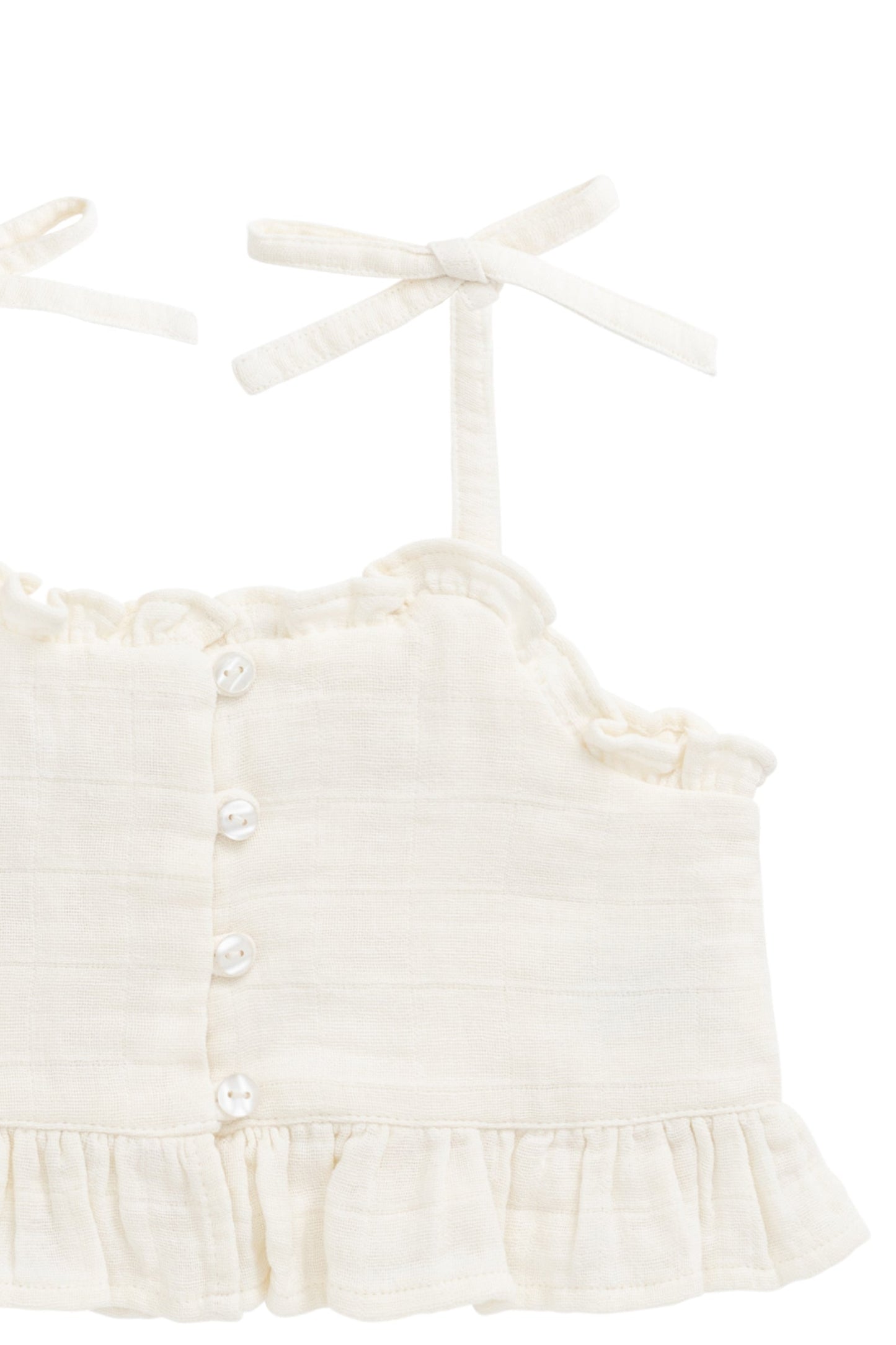 Organic Cotton Muslin Mirabel Top - Parchment