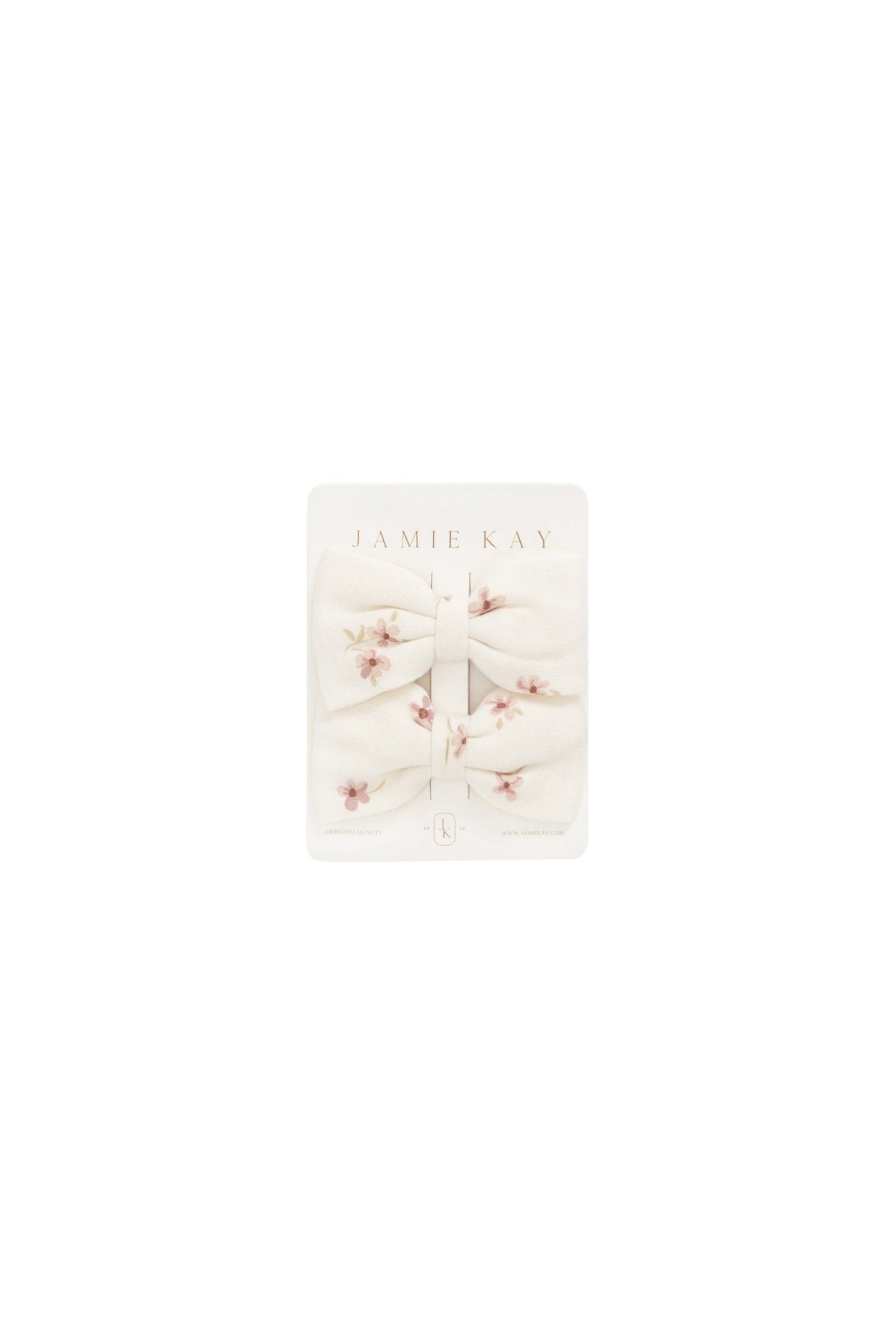 Organic Cotton Noelle 2pk Bow - Simple Flowers Egret