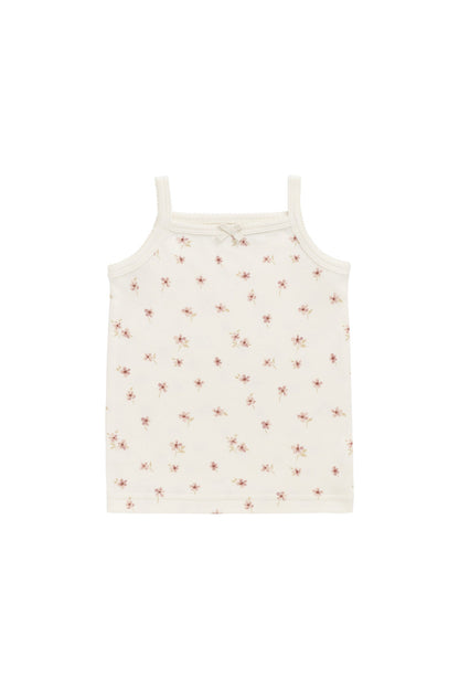 Organic Cotton Singlet - Simple Flowers Egret