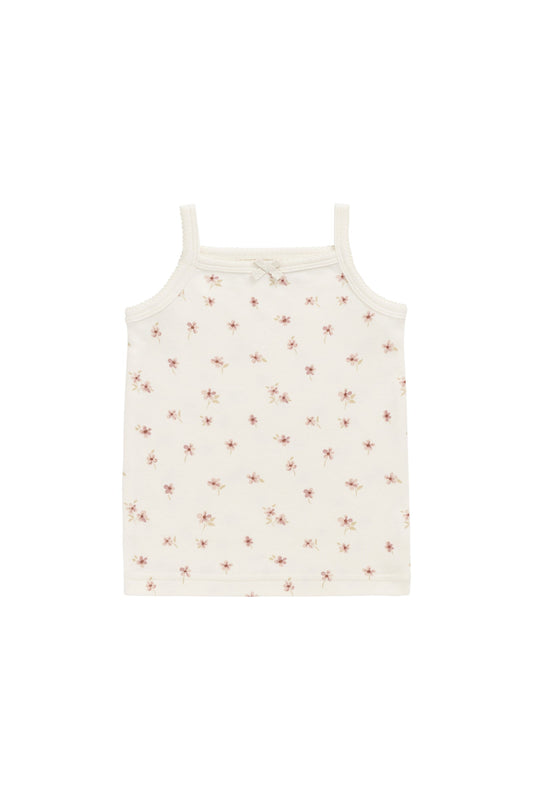 Organic Cotton Singlet - Simple Flowers Egret