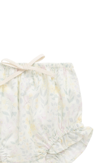 Organic Cotton Voile Frill Bloomer - Daphne Egret