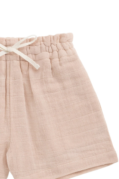 Organic Cotton Muslin Elodie Short - Chalky Pink