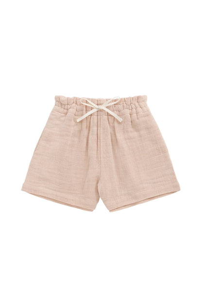 Organic Cotton Muslin Elodie Short - Chalky Pink