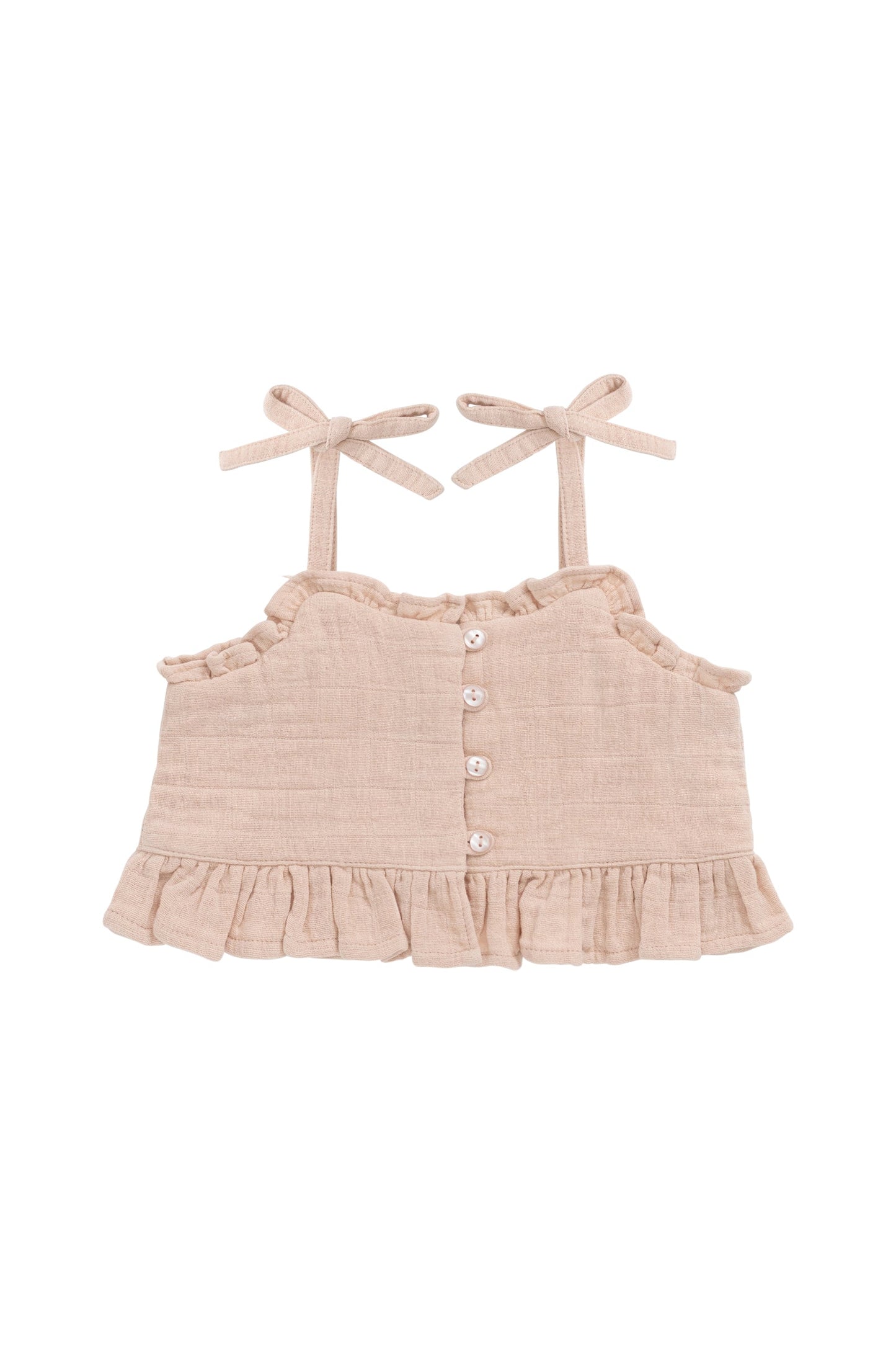 Organic Cotton Muslin Mirabel Top - Chalky Pink