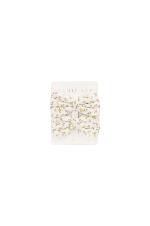 Organic Cotton Noelle 2pk Bow - Pippa Pink
