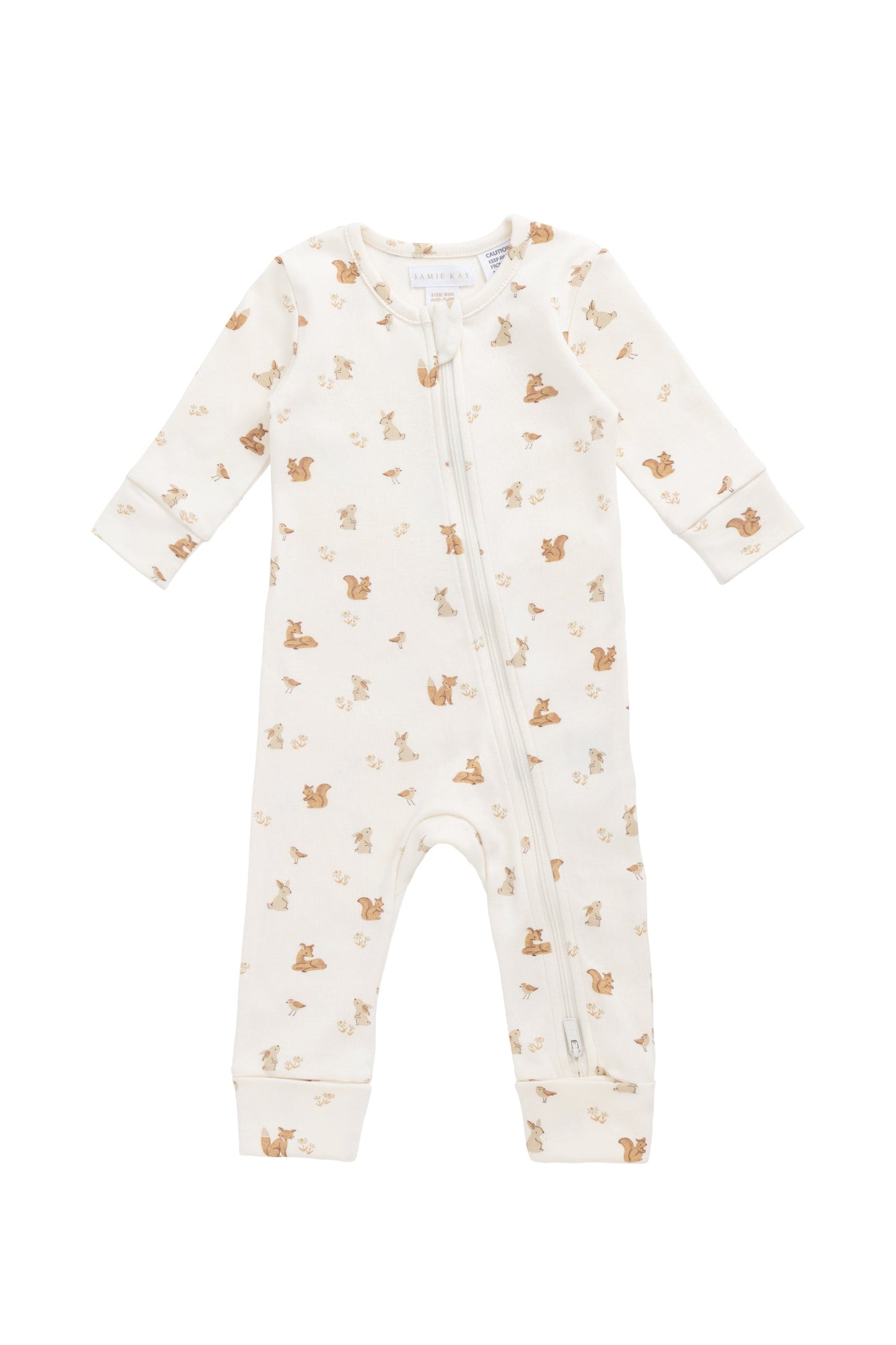 Organic Cotton Reese Zip Onepiece - Forest Friends