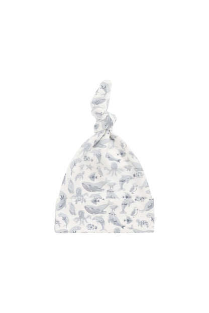 Organic Cotton Knot Beanie - Sea Life
