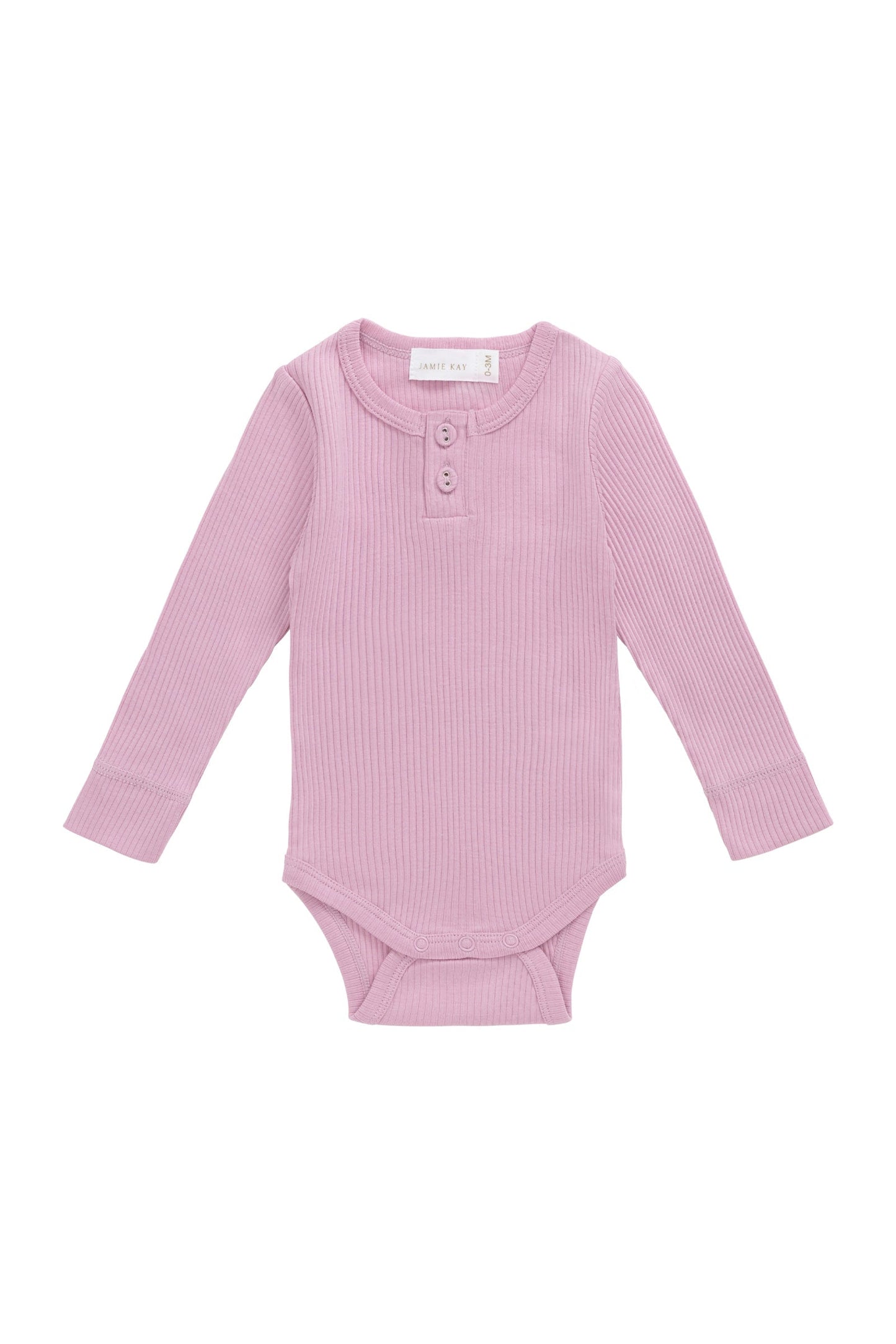 Organic Cotton Modal Long Sleeve Bodysuit - Dahlia