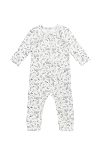 Organic Cotton Reese Zip Onepiece - Sea Life