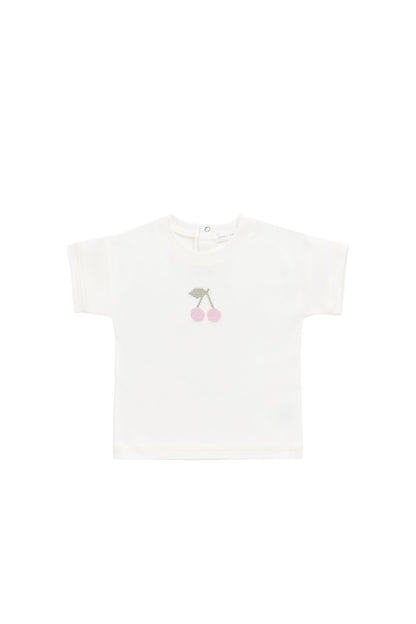 Pima Cotton Mimi Top - Parchment Petite Cerise
