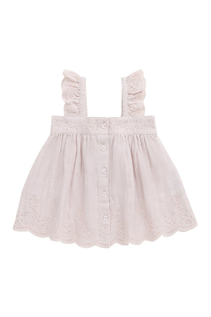 Organic Cotton Muslin Anja Top - Pale Lilac