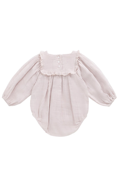 Organic Cotton Muslin Frances Playsuit - Pale Lilac