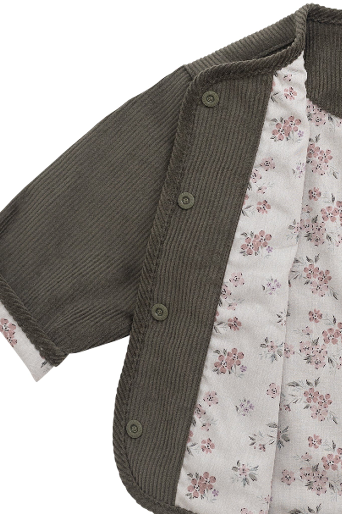 Esther Corduroy Jacket - Khaki/Selena Blush