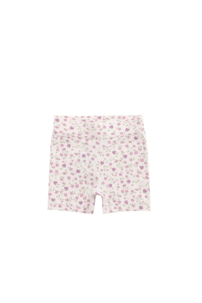 Organic Cotton Everyday Bike Short - Adaline Berries Ballet Pink