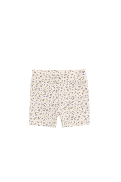 Organic Cotton Everyday Bike Short - Blueberry Field Raindrops