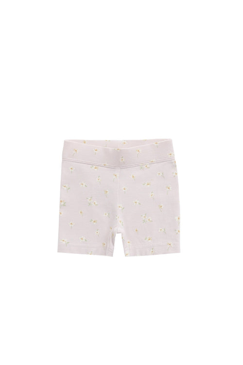 Organic Cotton Everyday Bike Short - Simple Flowers Lilac