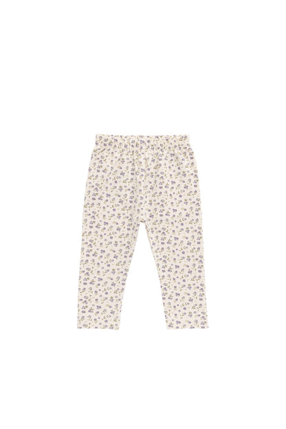 Organic Cotton Everyday Legging - Blueberry Field Raindrops