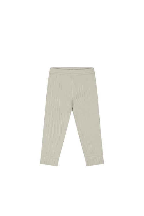 Organic Cotton Fine Rib Legging - Mist