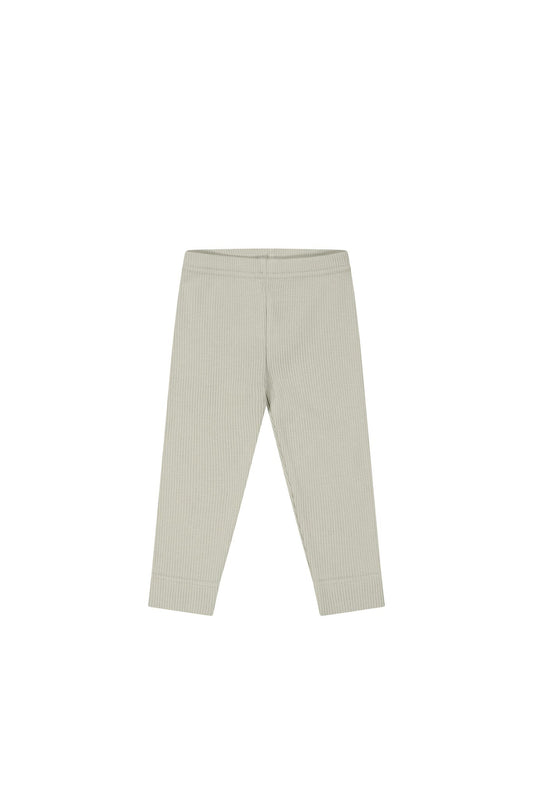 Organic Cotton Fine Rib Legging - Mist