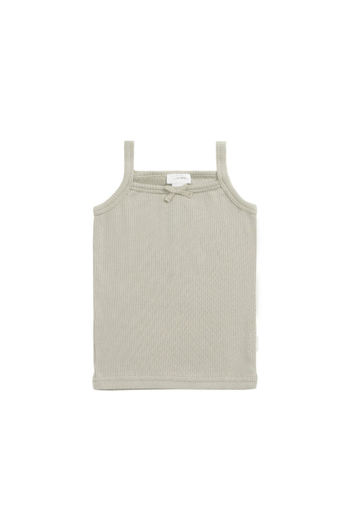 Organic Cotton Fine Rib Singlet - Mist