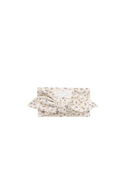 Organic Cotton Headband - Blueberry Field Raindrops