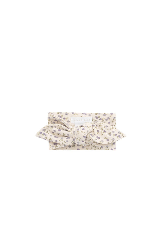 Organic Cotton Headband - Blueberry Field Raindrops