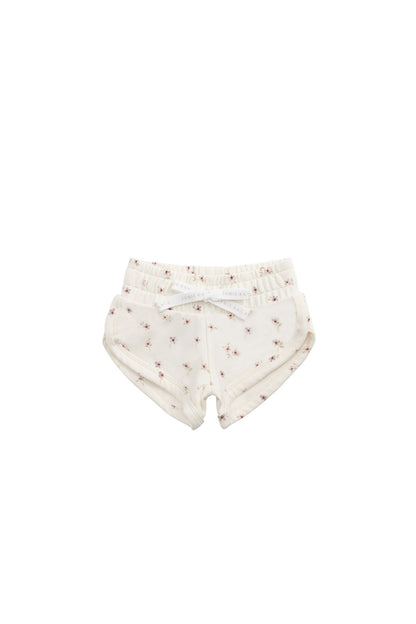 Organic Cotton Ivy Shortie - Simple Flowers Egret