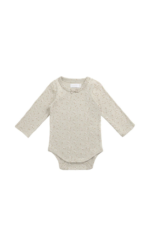 Organic Cotton Long Sleeve Bodysuit - Lulu Honeydew