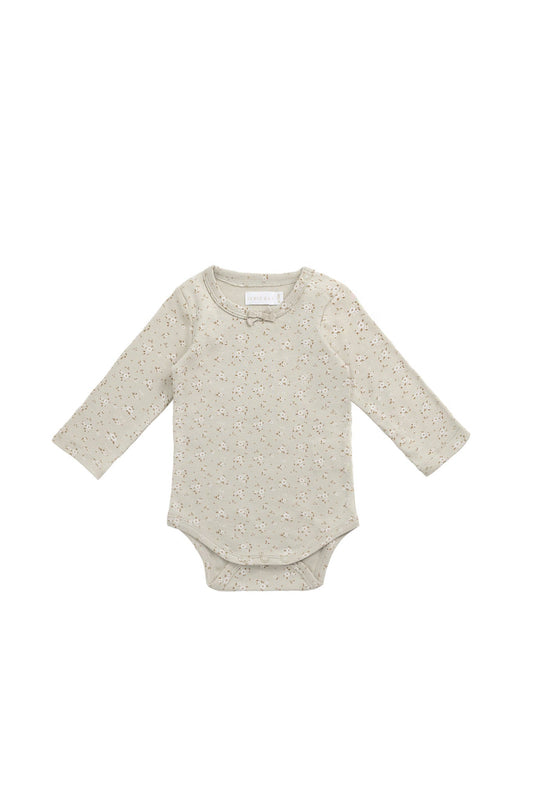 Organic Cotton Long Sleeve Bodysuit - Lulu Honeydew