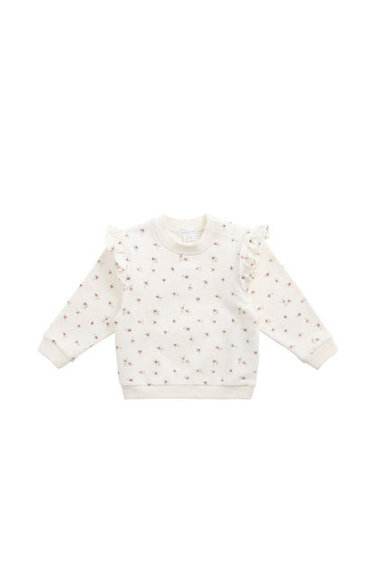 Organic Cotton Maple Sweatshirt - Simple Flowers Egret