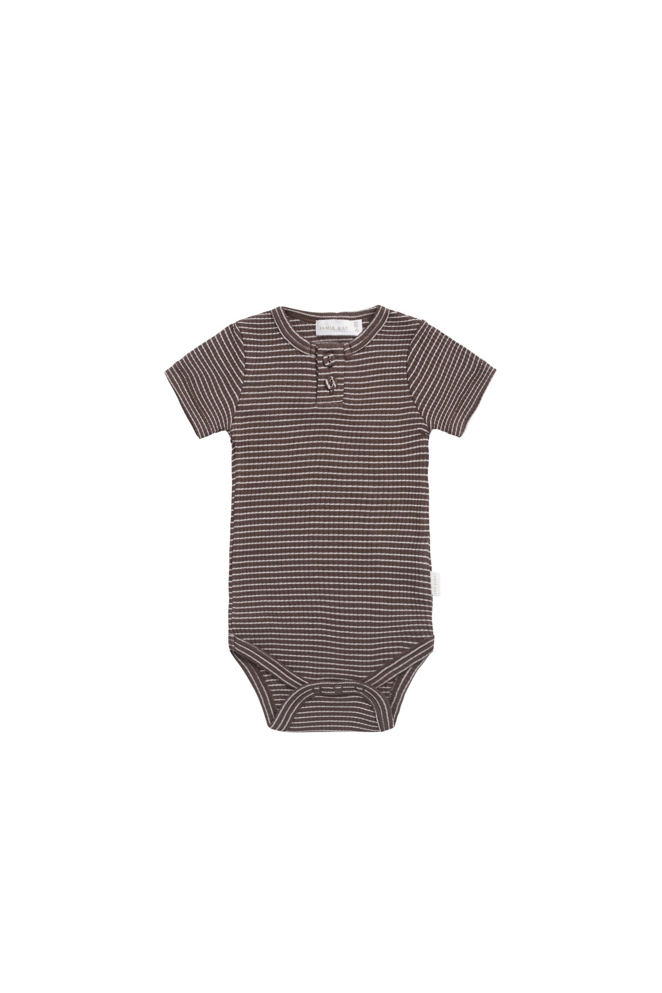 Organic Cotton Modal Darcy Rib Tee Bodysuit - Little Stripe Earth/Cloud