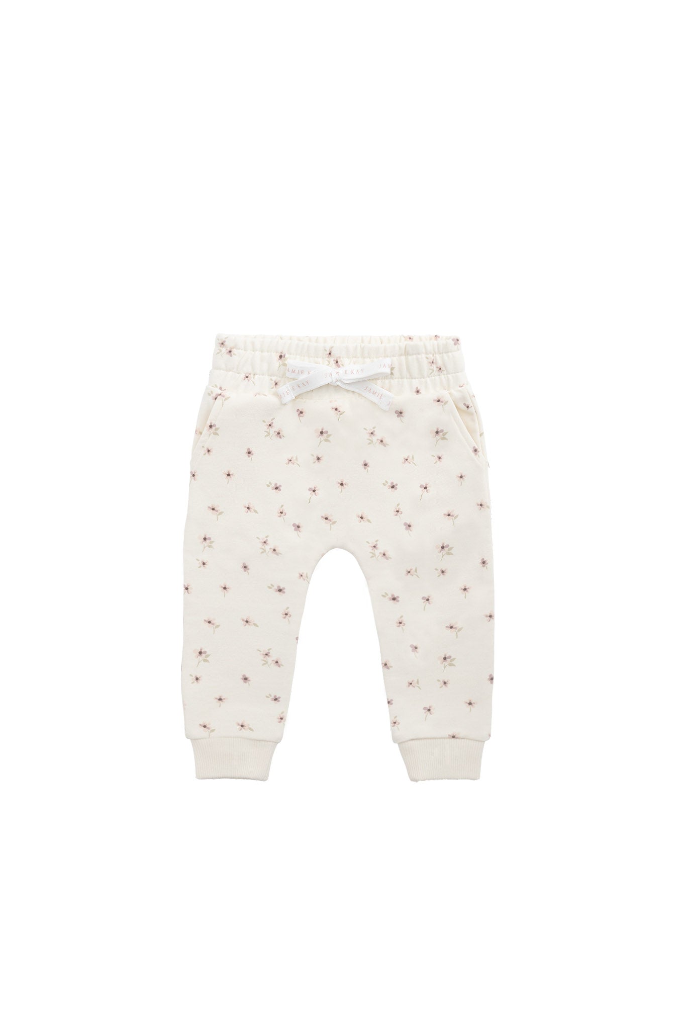 Organic Cotton Morgan Track Pant - Simple Flowers Egret