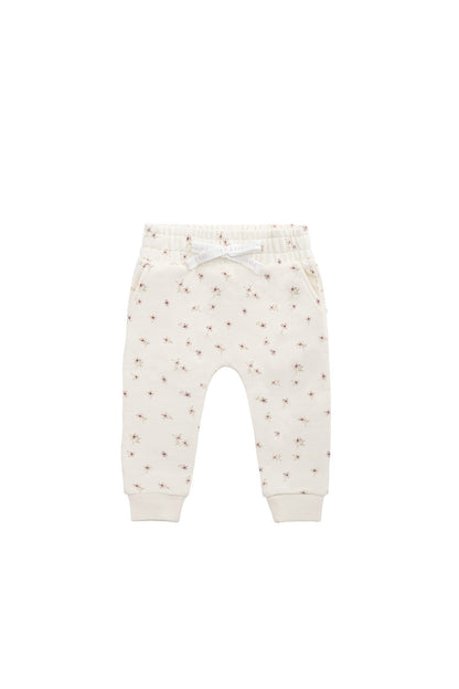 Organic Cotton Morgan Track Pant - Simple Flowers Egret